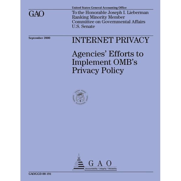 Internet Privacy: Agencies' Efforts to Implement OMB's Privacy Policy, (Paperback)