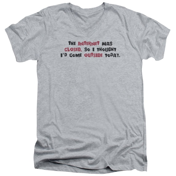 - Internet Was Closed - Slim Fit V Neck Shirt - X-Large