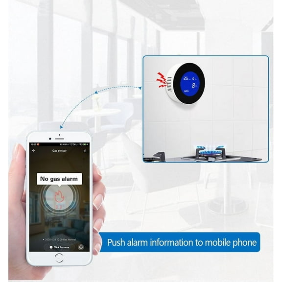 Internet Wifi Connected Gas Detector in use with TUYA Smart App