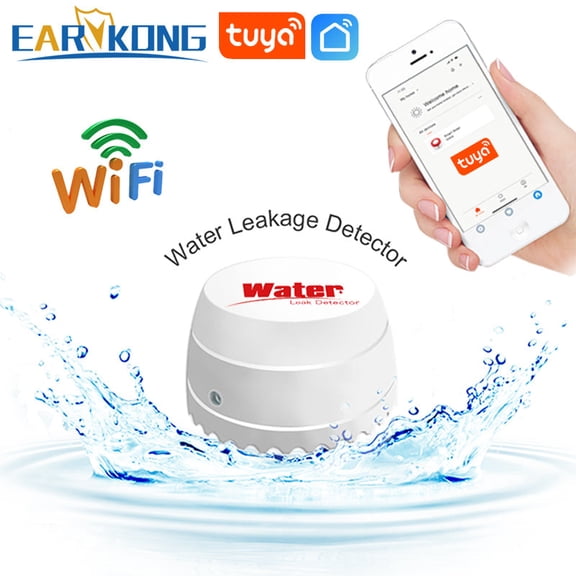 Internet Wifi Connected Water Leak Detector in use with TUYA Smart App