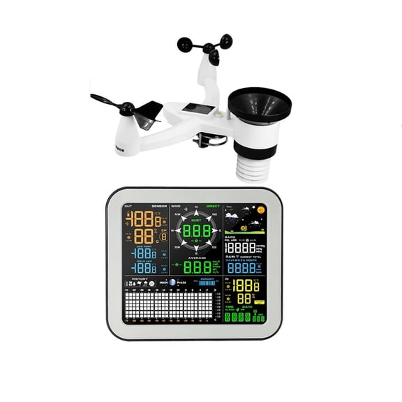 Internet Wireless Weather Station Weather Forecast Temperature Pressure Humidity Wind Rain Gauge Moon Phrase Alarm Clock Tester ,High Precision