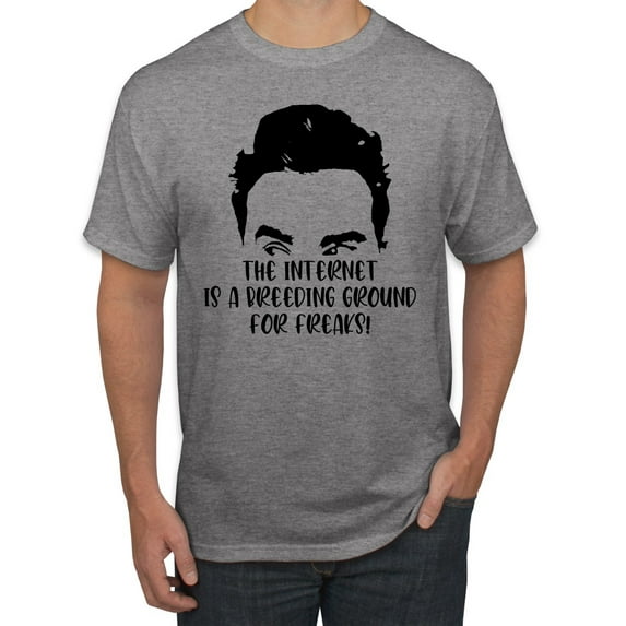 Internet is a Breeding Ground David Schitt's TV Quote Pop Culture Men's Graphic T-Shirt, Heather Grey, 2XL