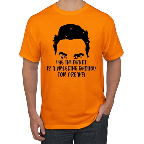 Internet is a Breeding Ground David Schitt's TV Quote Pop Culture Men's Graphic T-Shirt, Orange, Small