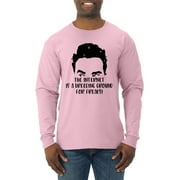 Internet is a Breeding Ground David Schitt's TV Quote Pop Culture Mens Long Sleeve Shirt, Light Pink, X-Large
