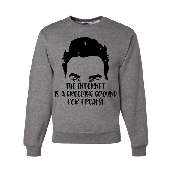 Internet is a Breeding Ground David Schitt's TV Quote Pop Culture Unisex Crewneck Graphic Sweatshirt, Heather Grey, Small