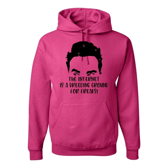 Internet is a Breeding Ground David Schitt's TV Quote Pop Culture Unisex Graphic Hoodie Sweatshirt, Fuschia, Medium