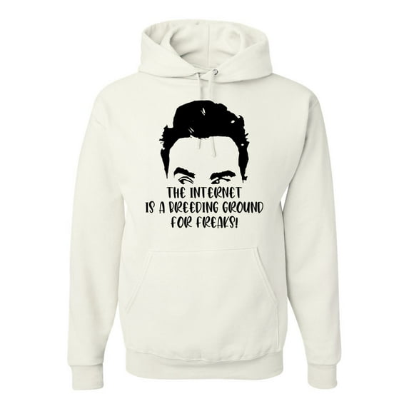 Internet is a Breeding Ground David Schitt's TV Quote Pop Culture Unisex Graphic Hoodie Sweatshirt, White, 3XL