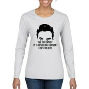 Internet is a Breeding Ground David Schitt's TV Quote Pop Culture Womens Graphic Long Sleeve T-Shirt, White, Small