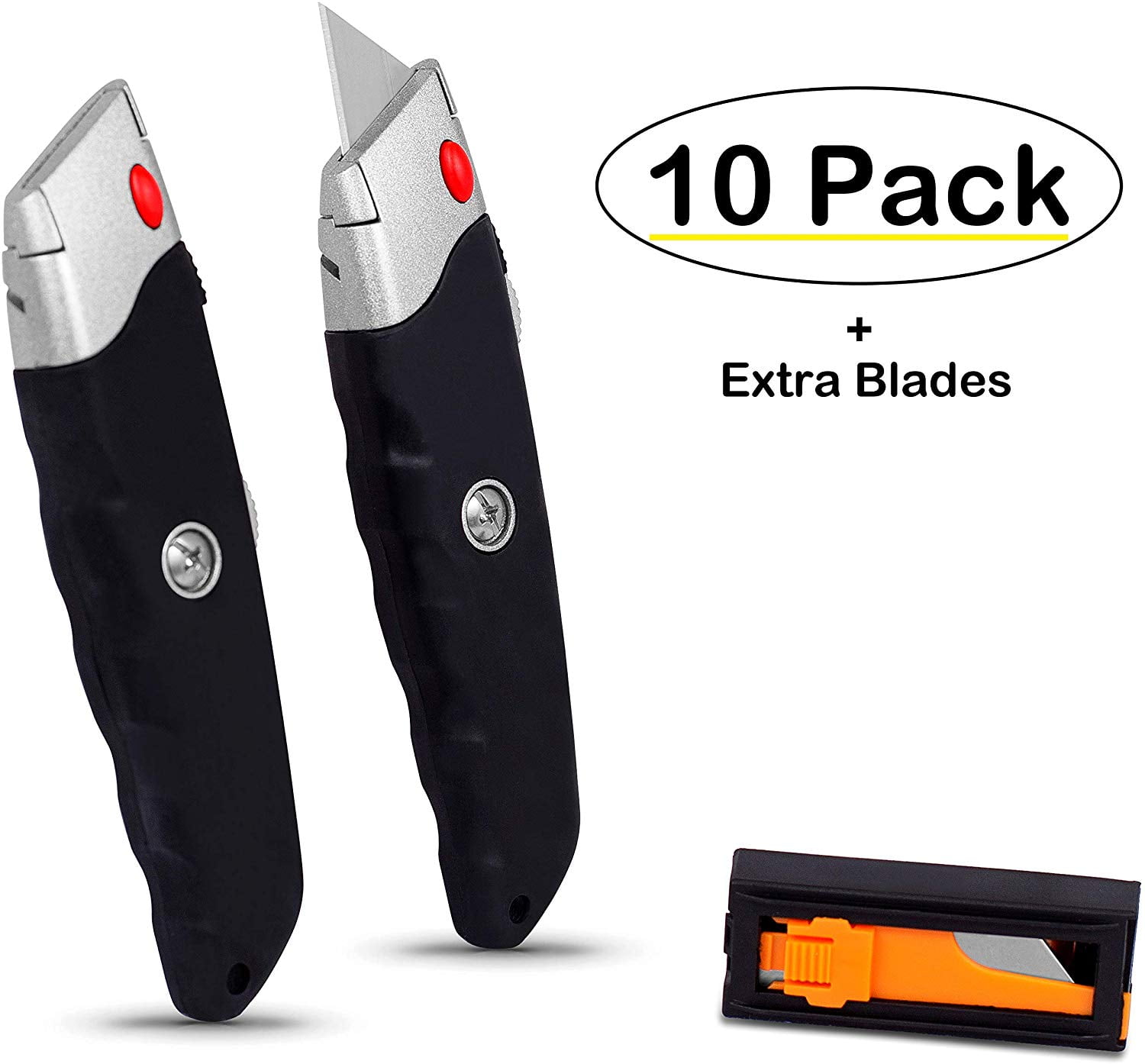 Best 10Pack Premium Utility Knife Black