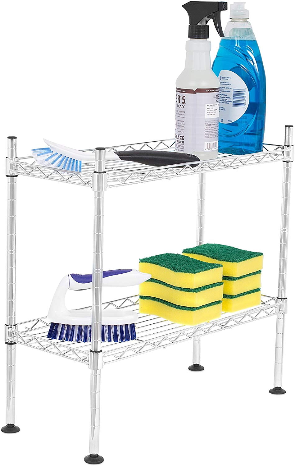 Internet's Best Chrome Storage Shelf Unit - 2-Tier Mini Wire Utility ...