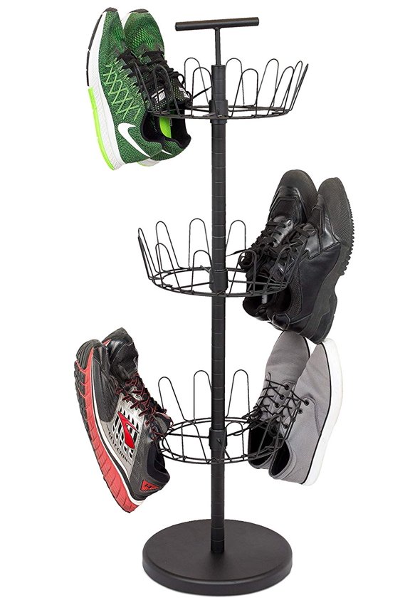 3-Tier Metal Shoe Tree (18 Pair) - Black Finish