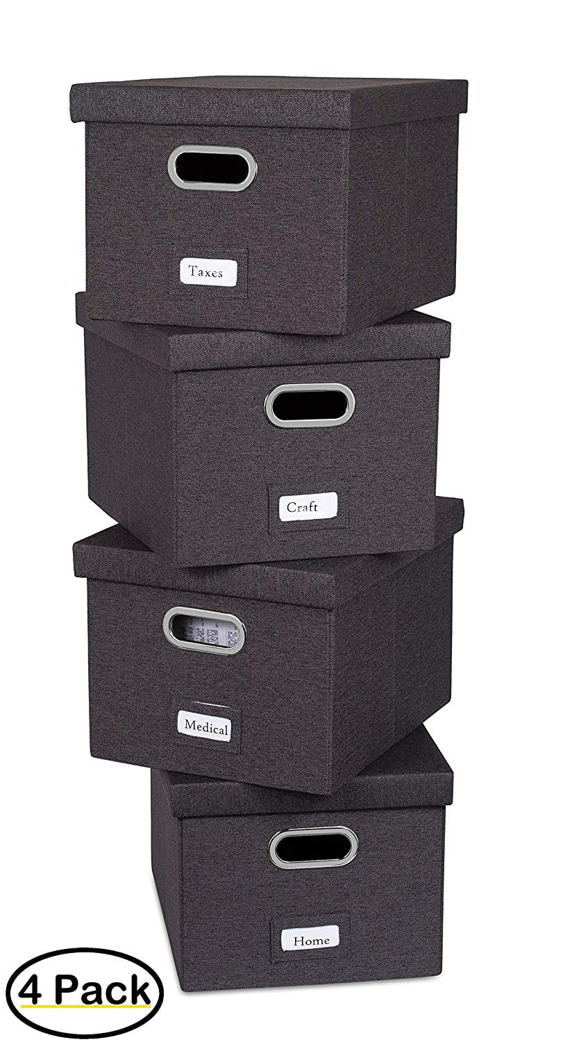 Best 4Pack Collapsible File Storage Organizer with Lid