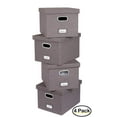 thumbnail image 1 of Internet's Best 4-Pack Collapsible File Storage Organizer with Lid - Grey, 1 of 9