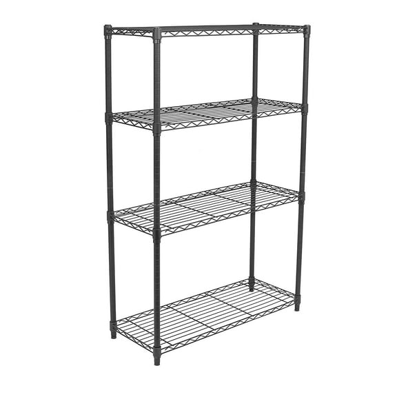 Internet's Best 4-Tier Wire Shelving - Flat Black