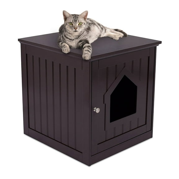 Internet's Best Decorative Cat House & Side Table - Espresso