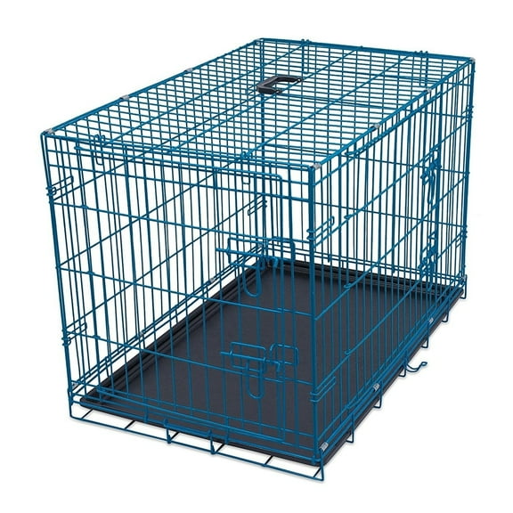 Internet's Best Double Door Steel Dog Kennel, Medium,Blue