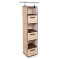 thumbnail image 1 of Internet's Best Hanging Closet Organizer with Drawers - 6 Shelf - Brown (Beige), 1 of 8
