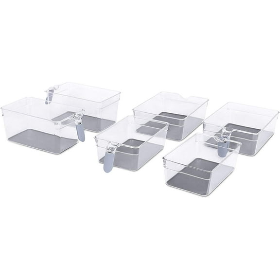 Internet's Best Kitchen Pantry Organizer Bins Set with Handles - Set of 6
