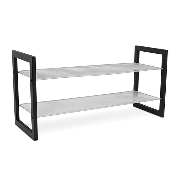 Internet's Best Mesh Metal Shoe Rack - Free Standing - 2-Tier
