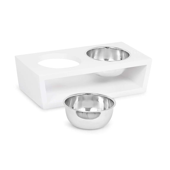 Internet's Best Modern Elevated Pet Feeder - 2 Small Dog Bowls