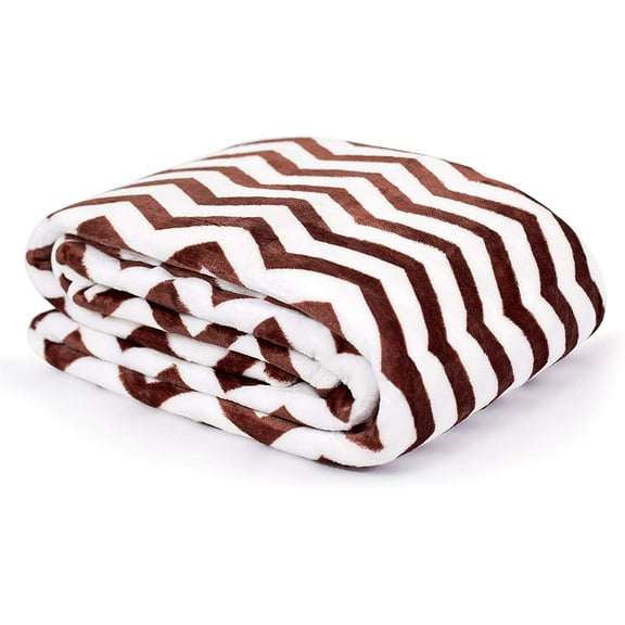 Internet's Best Plush Chevron Throw Blanket - Cafe (Brown) - 50 x 60"