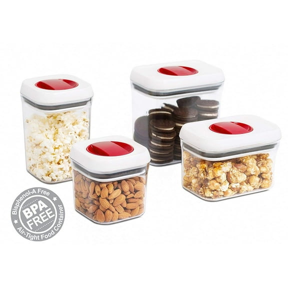 Internet's Best Spin Lock Airtight Canisters - Set of 4 - Square and Rectangle