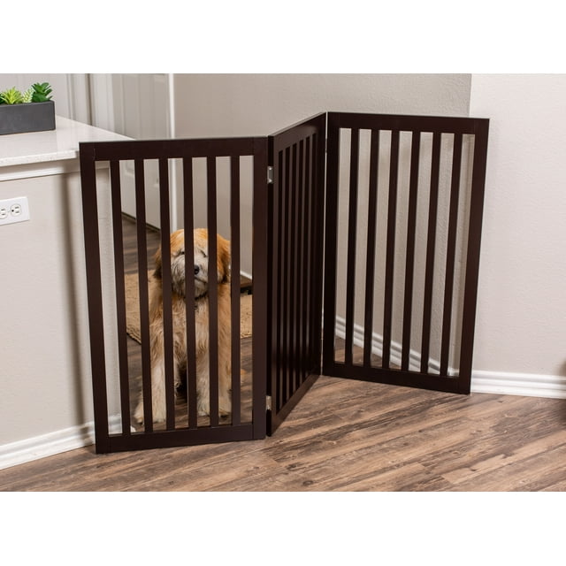 Best Traditional Pet Gate 3 Panel 36" Tall Espresso