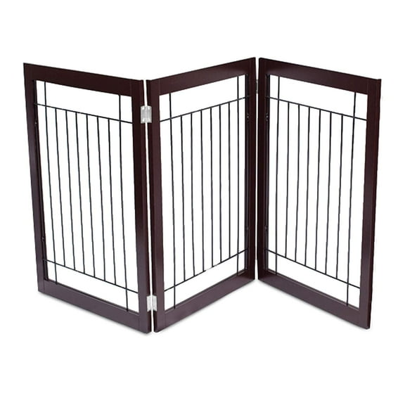 Internet's Best Traditional Wire Dog Gate - 3 Panel - 30" Tall - Espresso