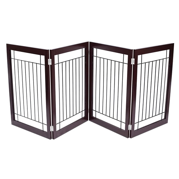 Internet's Best Traditional Wire Dog Gate - 4 Panel - 30" Tall - Espresso