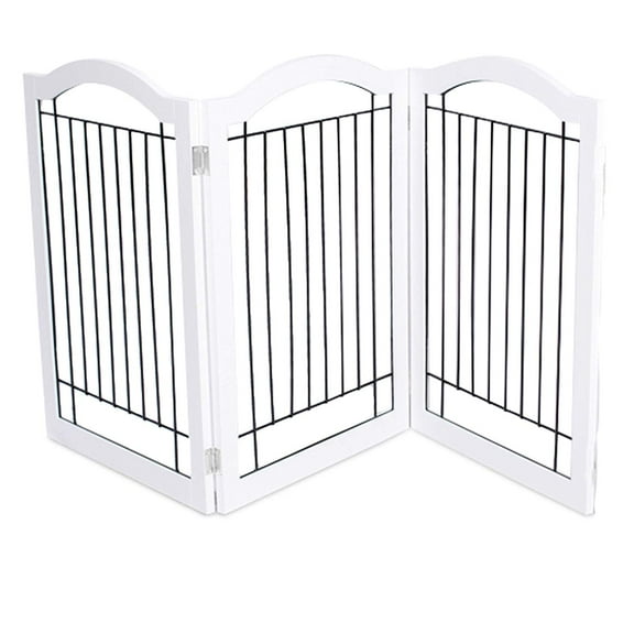 Internet's Best Wire Dog Gate with Arched Top - 3 Panel - 30" Tall - Espresso