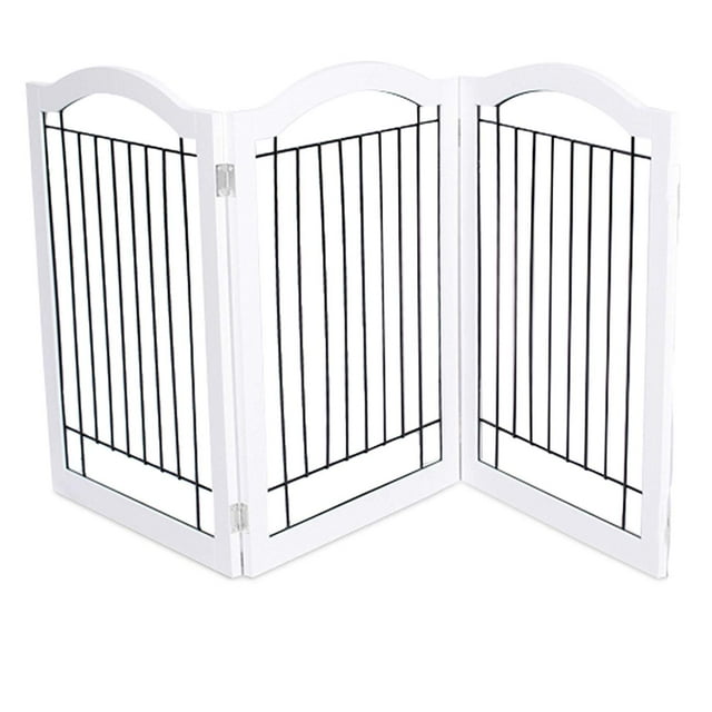 Best Wire Dog Gate with Arched Top 3 Panel 30" Tall
