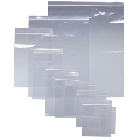 Interplas CZA4 4 Mil Ziplock Bag Assortment Pack, 13" Height, 13" Width (Case of 1000)