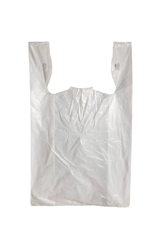 Interplas MB-T-26HD White T-Shirt Bags, 0.65 Mil, HDPE, 26-Inch Height, 15-Inch Width (Case of 1000)