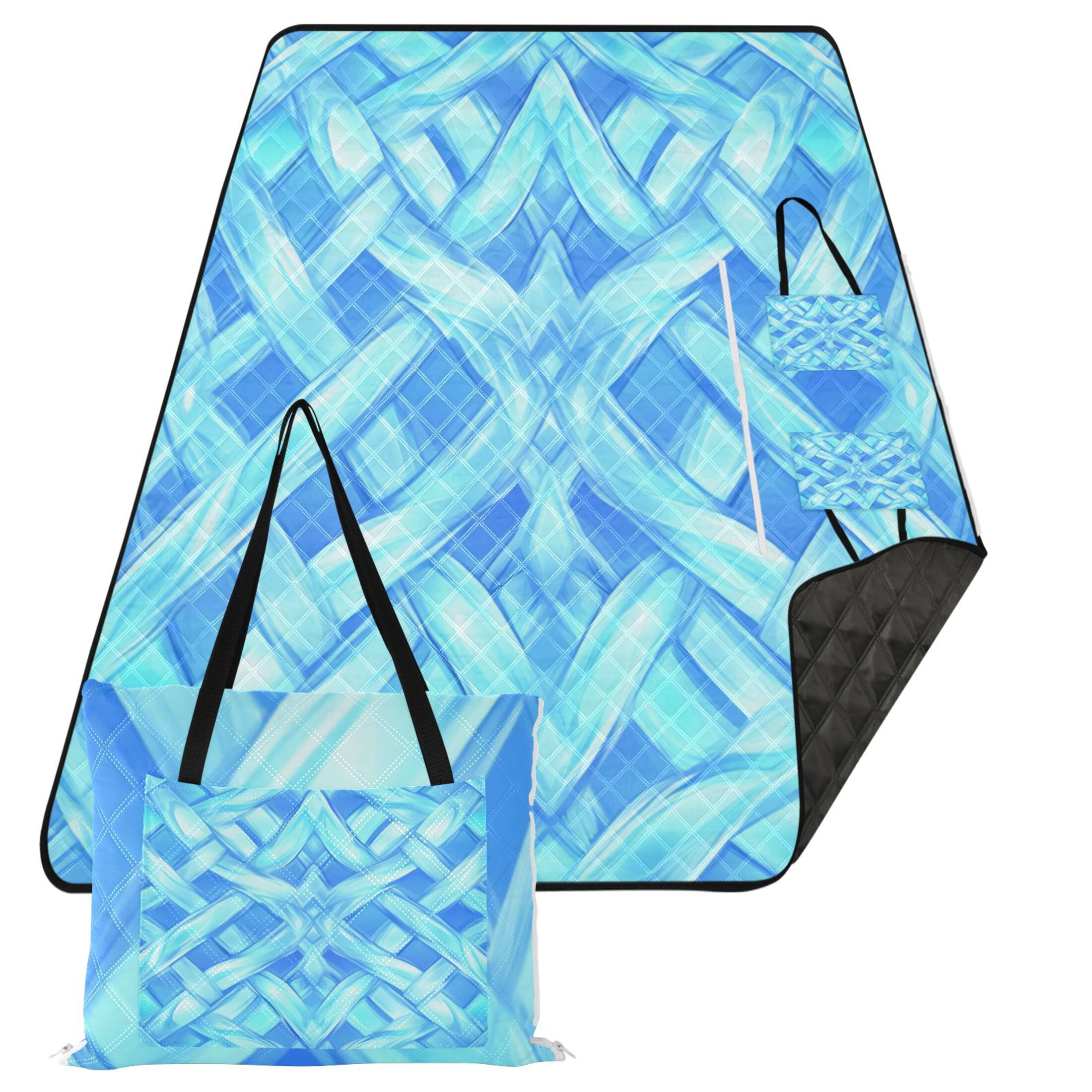 Intersecting Grids Bright Colors 60x80in Waterproof Picnic Mat ...