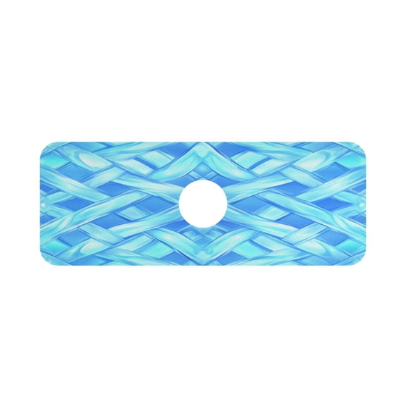 Intersecting Grids Bright Colors Single Compact Faucet Drying Pad 14.7x5.4in Absorbent Mat for Small Sinks, Vanity Countertops