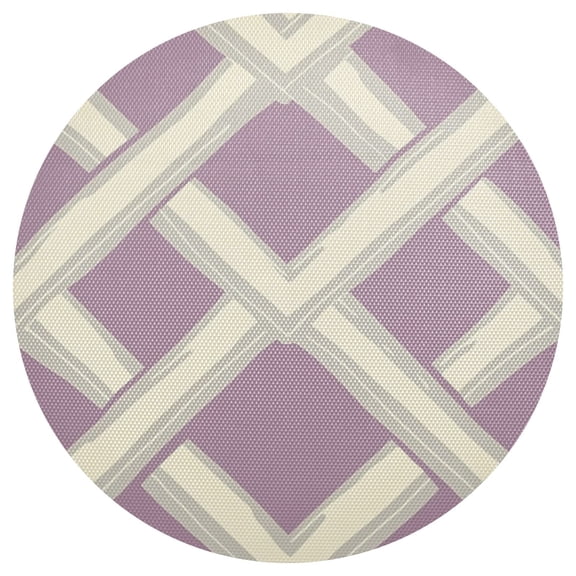 Intersecting Grids Pattern 15.4in Diameter PVC Plate Mat, Heat-Resistant and Cuttable, Kitchen Decor