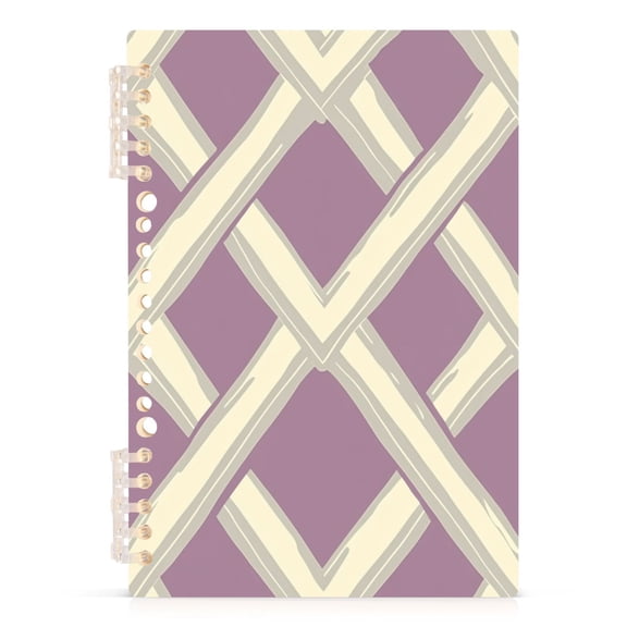 Intersecting Grids Pattern A5 8.3x5.7in PP Notebook, Adjustable Rings, 60 Sheets, Diary or Journey Note