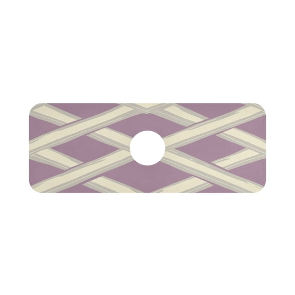 Intersecting Grids Pattern Single Compact Faucet Drying Pad 14.7x5.4in Absorbent Mat for Small Sinks, Vanity Countertops