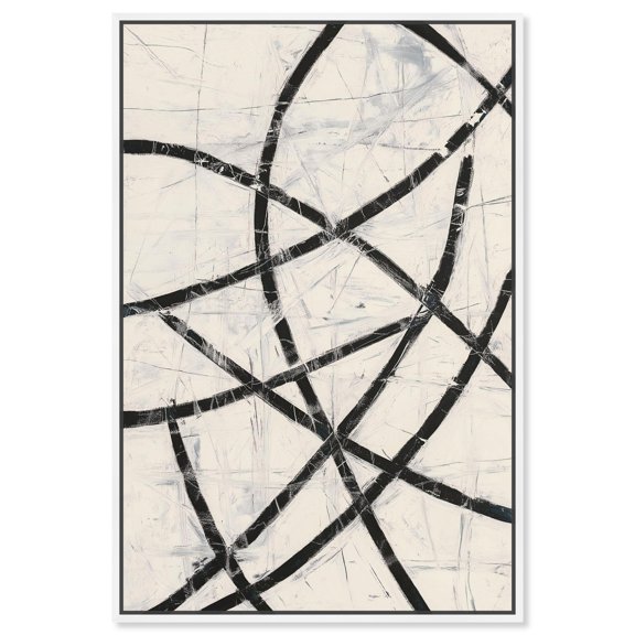 Intersecting Lines I Canvas Line Wall Decor by Art Remedy, White Frame, 36 x 54