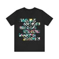 thumbnail image 1 of Intersecting Perspectives in Black and Teal - Jersey Short Sleeve Tee, 1 of 4