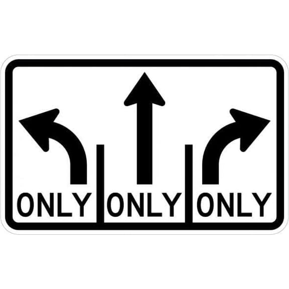 Intersection Lane Control Sign Regulatory Traffic Signs Metal - Caution Safety Warning Security Signs Indoor & Outdoor Size: 12 x 16 inch