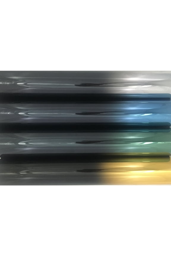 Window Tint Film, 20" x 10', Colored Fade Dark (Half Black / Half Colored)