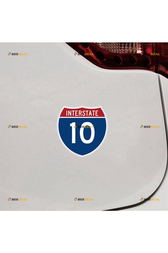 Interstate 10 Highway Sticker Decal Vinyl Shield - 2 Pack Reflective 4" - For Car Boat Laptop Cup