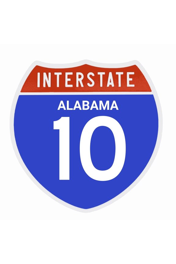 Interstate 10 Mississippi Road Sign Replica, Indoor Wall Decor
