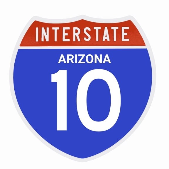 Interstate 10 Road Sign Replica, ARIZONA Personalized Travel Decor, 8.5" x 8.5"