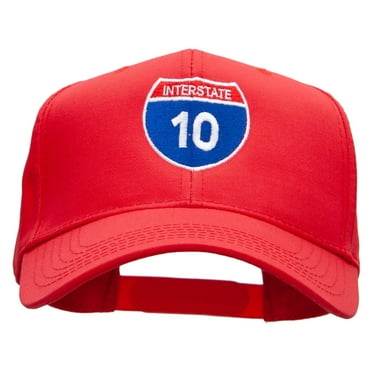 Interstate 10 Solid Cotton Twill Low Profile Snap Cap - Red OSFM