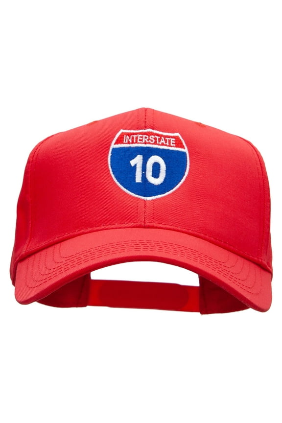 Interstate 10 Solid Cotton Twill Low Profile Snap Cap - Red OSFM