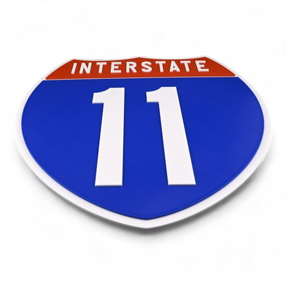 Interstate 11 Road Sign Replica, number Personalized Travel Decor, 8.5" x 8.5"
