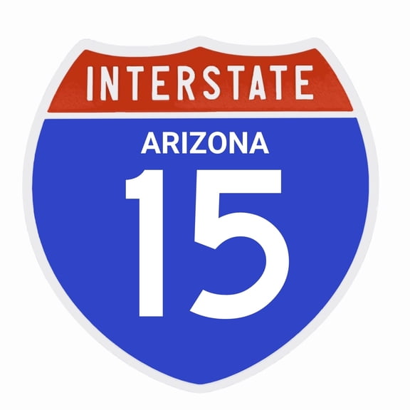 Interstate 15 Road Sign Replica, ARIZONA Personalized Travel Decor, 8.5" x 8.5"