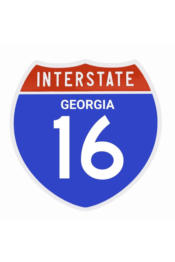 Interstate 16 Road Sign Replica, GEORGIA Personalized Travel Decor, 8.5" x 8.5"